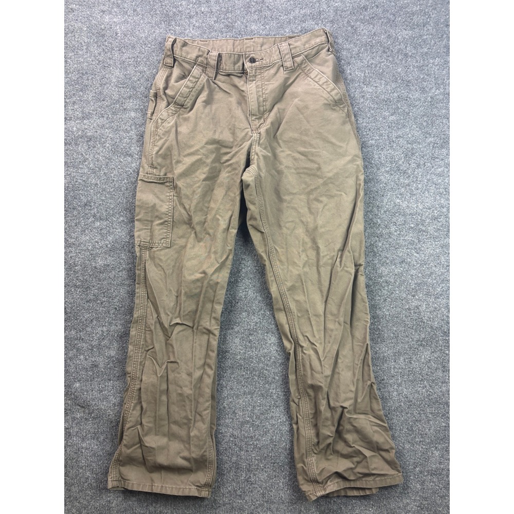 Carhartt Canvas Work Dungaree‎ Pants Mens 32x30 Brown B151 LBR Utility Carpenter